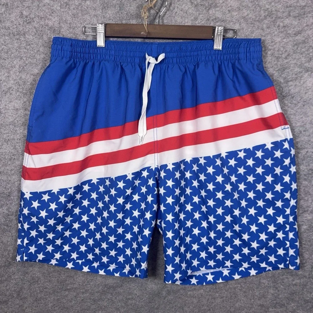 Chubbies Swim Trunks Mens XXL Blue Stars Stripes Patriotic 7